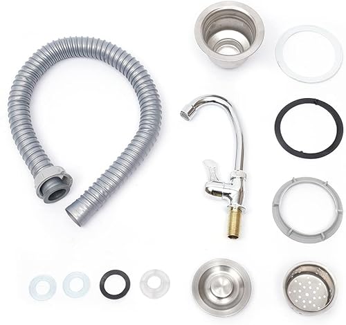 Miniatura 6 de Fregadero comercial de acero inoxidable, cuenco de cocina para catering, mesa de preparación de 1 compartimento, fregadero práctico de cocina