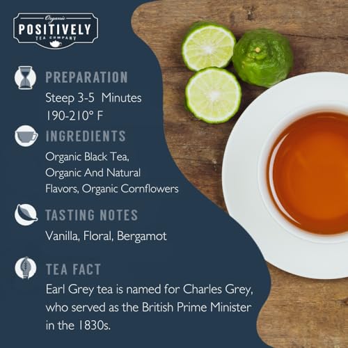 Image of Organic Positively Tea Company, Earl Grey Creme Black Tea, Loose Leaf, 16 Ounce