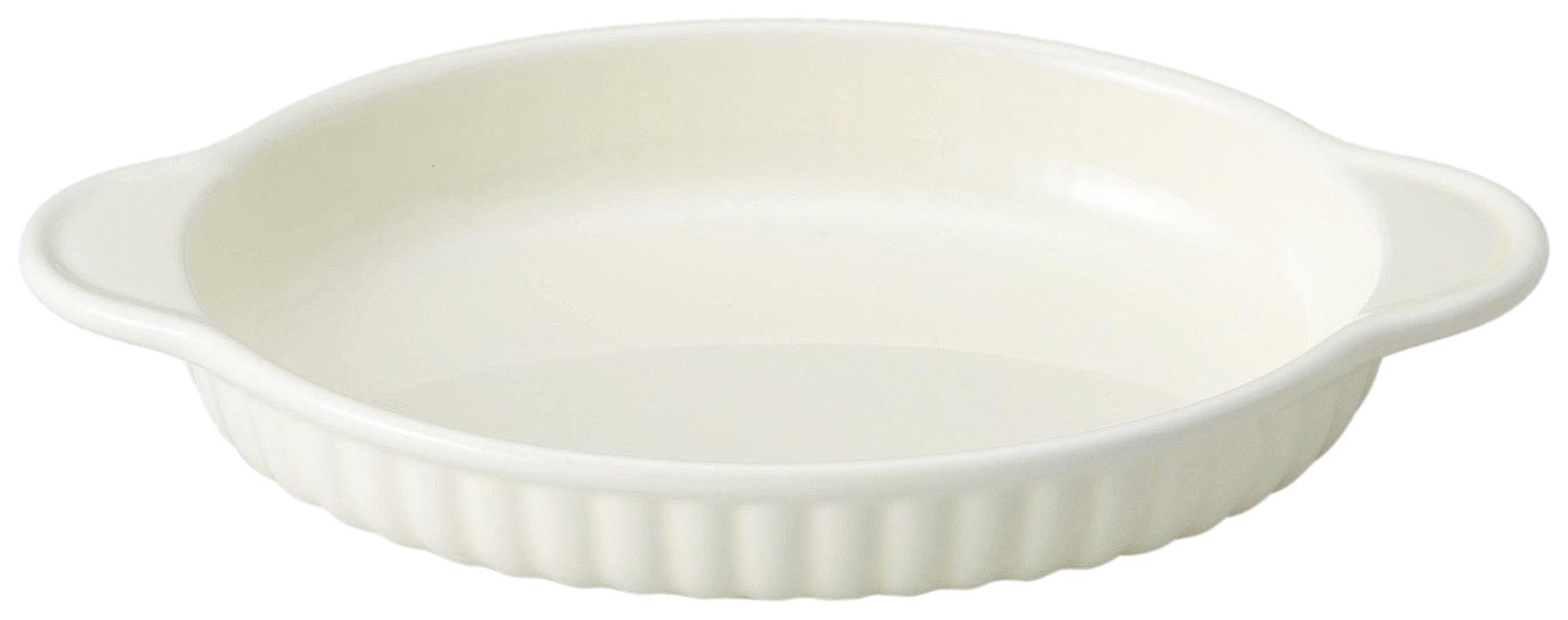 Banko Ware 13229 Oven-Safe Family Au Gratin Dish, Cream, Diameter 11.4 inches (29 cm), Microwave Safe, Made in Japan