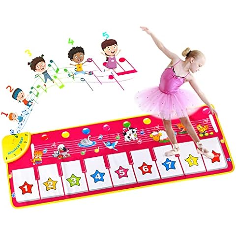 EXTSUD Piano Music Dance Mat, Toddler Toys Baby Musical Game Carpet Mat Musical Instrument Toy Touch Play Keyboard Gym Play Mat for Toddlers, Best Educational Music Toys Cover