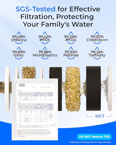Image of Waterdrop TSB 8 Layer Under Sink Water Filter System, Under Sink Water Filtration System, Reduces PFAS, PFOA /PFOS, Fluoride, Chlorine, Bad Taste & Odor, NSF /ANSI 42 Certified, with Dedicated Faucet