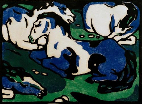 Affiche la Naissance des Chevaux Marc Prints Toile de Décoration Murale pour Séjour