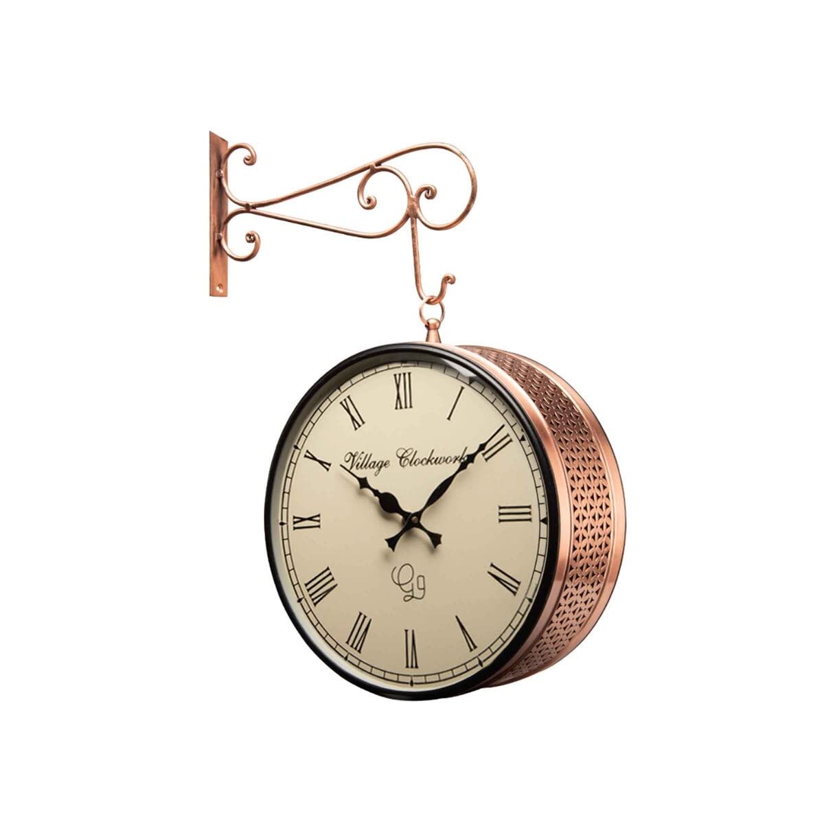 Kamdhenu art and craft Dabble Side Railway Clock Station Clock Vintage Double Sided Clock (8 Cf) - Analog, Metal, 30 Cm, Multicolor - Image 2 thumbnail