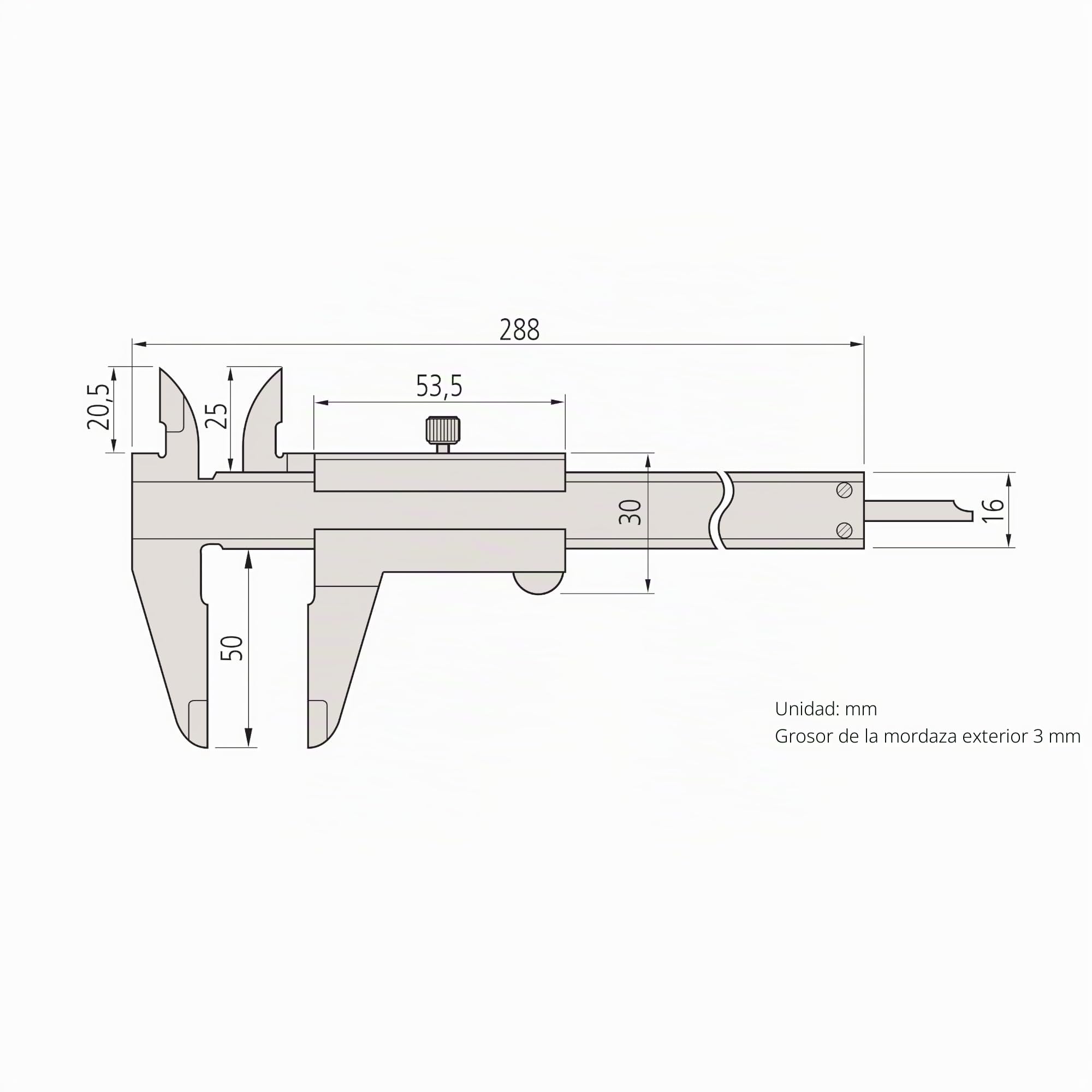 Mitutoyo 530 – 123 – Calibre Vernier, 0 Mm-200 mm gama, 0,03 mm Exactitud