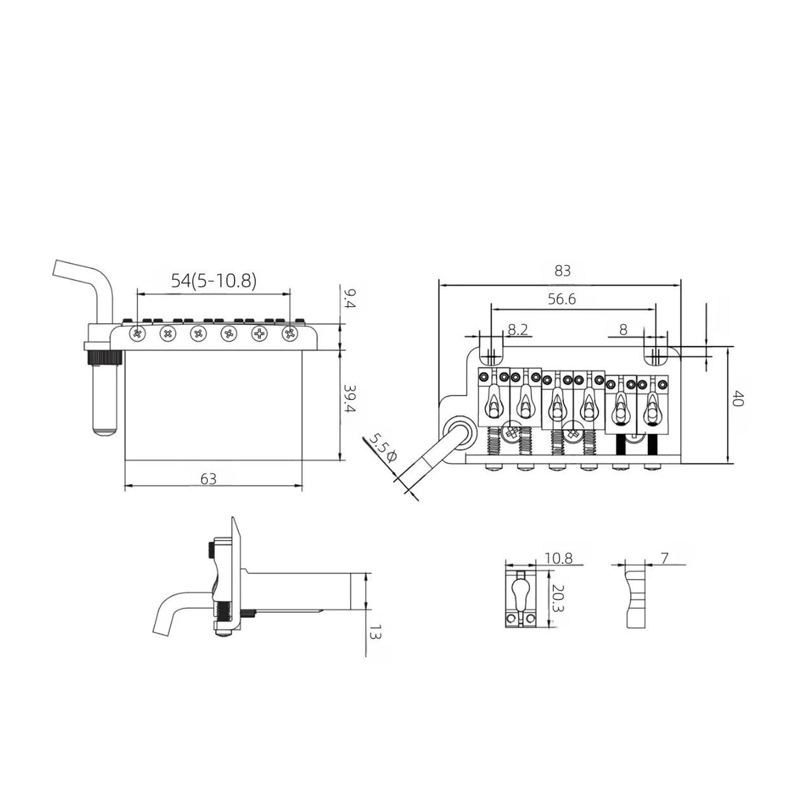 E-Gitarren brücke Tremolo-Brücke für E-Gitarre für Linkshänder professionelles Zubehör