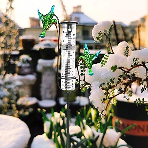 SOTALING Garden Art Hummingbird 7 inch Rain Gauge, Big Capacity Metal