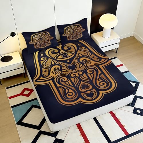 Housse de matelas 3D dorée 90x200x25 couverture lit microfibre - 6