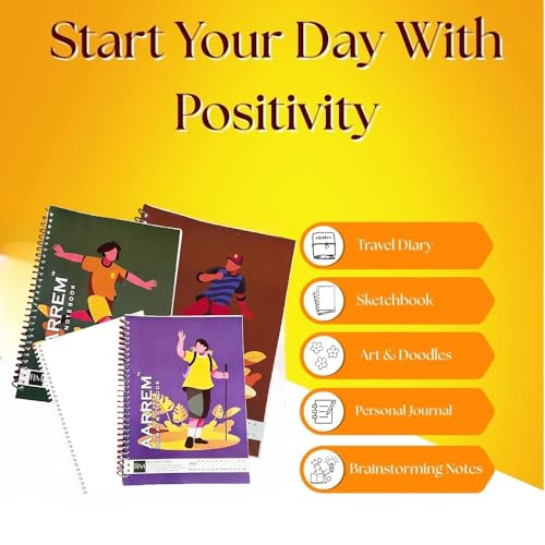 Image of Premium Spiral Notebook Plain A4 Size, Unruled 70 GSM Paper, 200 Pages, College Unruled Paper, School Office Supplies, Multicolor Pack of (24)