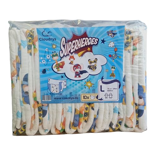 Cloudrys Superheros - Pañales para adultos, diseño de niños (talla L)