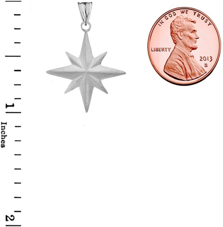 Claddagh Gold Enchanting North Star Charm Pendant in Sterling Silver Satin Finish - Image 2