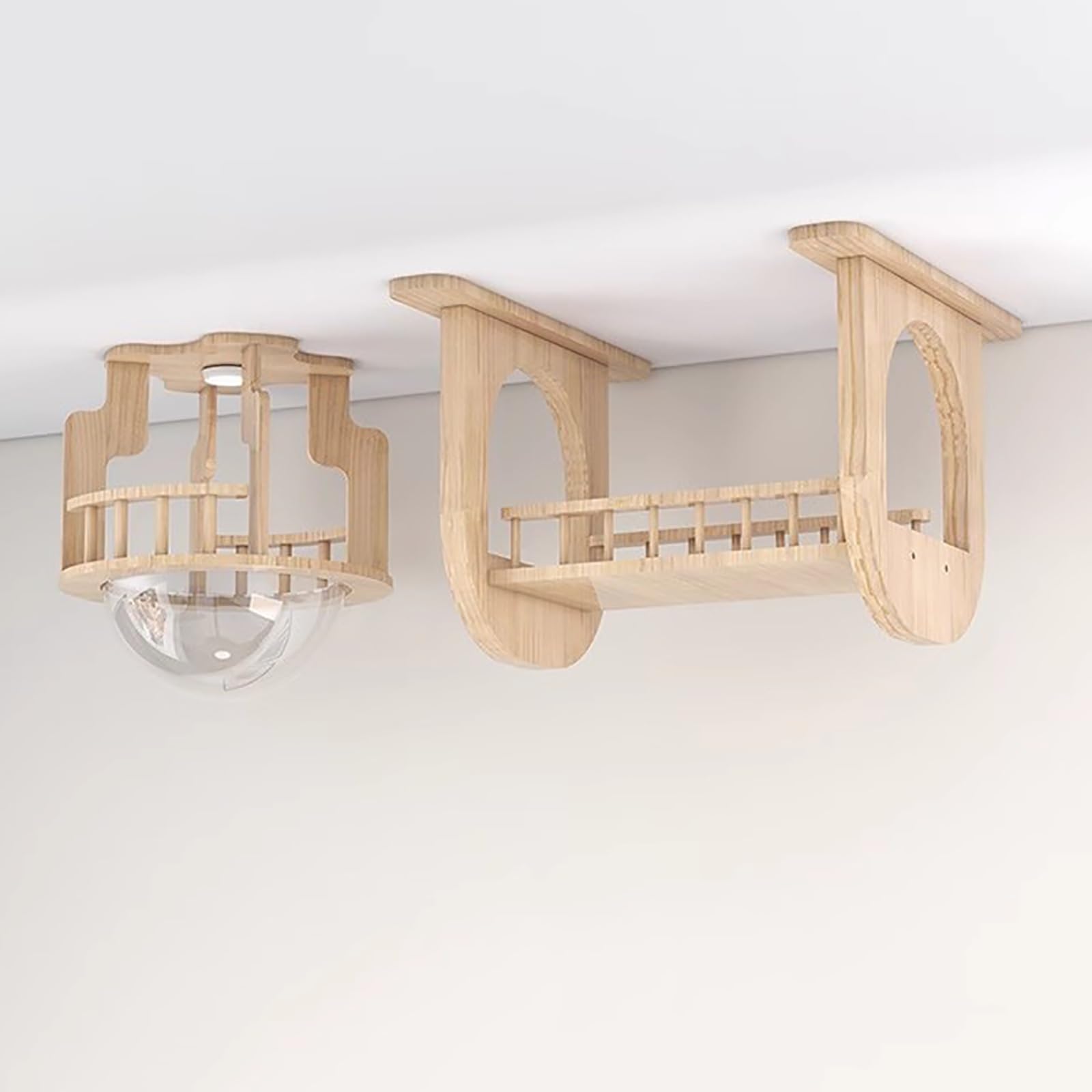 Katzen Kletterwand, Katzenmöbel Wand, Katzen Wand Klettern, Wandregale für Katzen An Der Decke, mit 1 Katzenbett und 1 Plankenweg