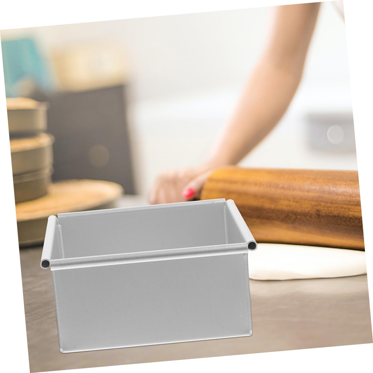 STOBAZA Detachable Bottom Square Cake Mold Aluminum Alloy Non-stick for Baking Parties