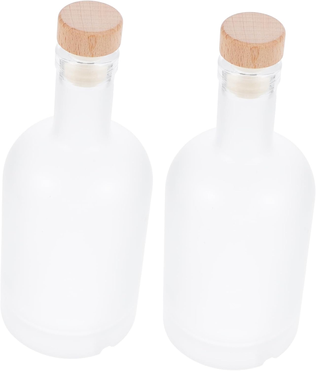 2Pcs Frosted Wine Bottles with Cork Stopper DIY Fruit Wine Brewing Bottles for Cocktails and Beverages for Home Brewing and Storage