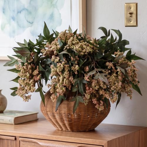 Zeyune 3 Pcs Artificial Berry Stems 35 Inch Green Fall Decor