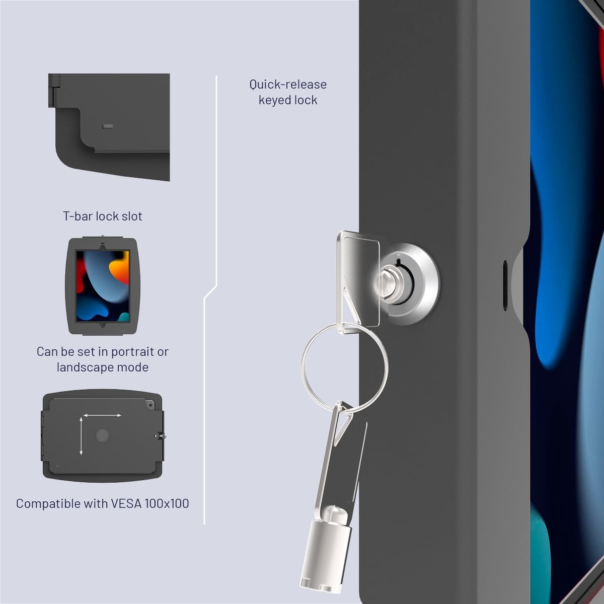 Compulocks iPad 10.2" Space Enclosure Wall Mount Black