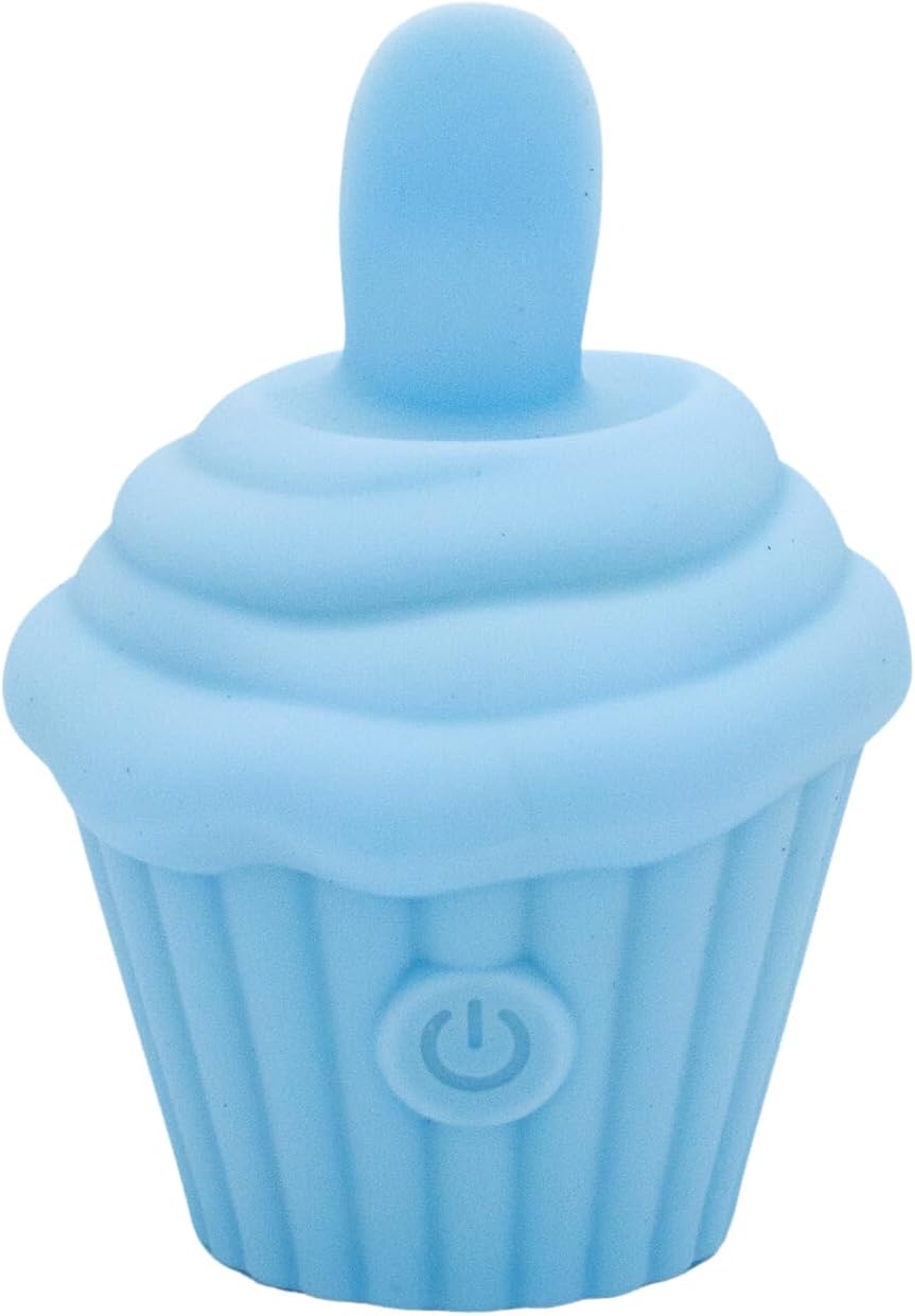 Natalie's Toy Box Cake Eater Clit Flicker Stimulator, Rechargeable Waterproof Massager for Clitoral, Vaginal or Nipple Stimulation, 10 Functions, ABS Silicone Adult Sex Toy (Blue)