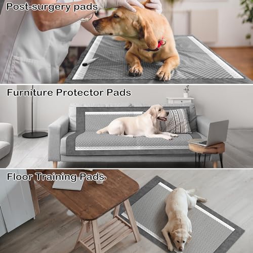 Image of MIZOK Pee Pads for Dogs Charcoal Disposable No Leak Large 28x34in 40Ct | Heavy Duty Carbon Layers, Powerful Odor Eliminator, Extra Thick Dog Pads, Protects Floors from Daily Messes