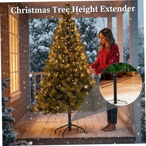 Soporte para árbol de Navidad Muzrunq con extensor de altura y base elevadora de hierro 3