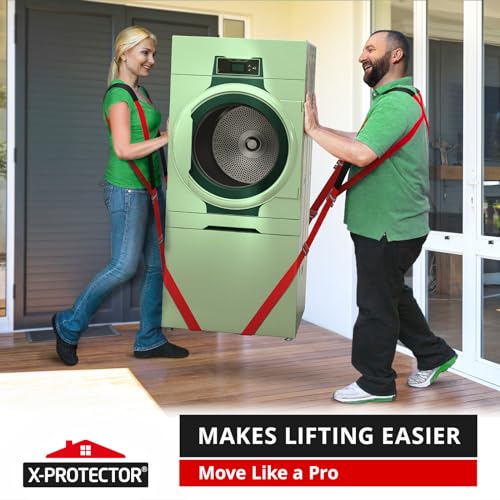 Image of X-Protector Moving Straps - 2 Pairs - Lifting Straps for 2 Movers - Furniture Moving Straps to Move Furniture Easily and Safely - Perfect for Lifting and Moving Equipment, Appliances, Heavy Objects!