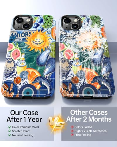 Coque iPhone 15 Plus antichoc fine compatible MagSafe motif collage fruits