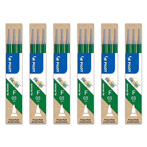 Recharges friXion Point BLS-FRP5 Vert Pilot en lot de 6 sets pour stylo roller