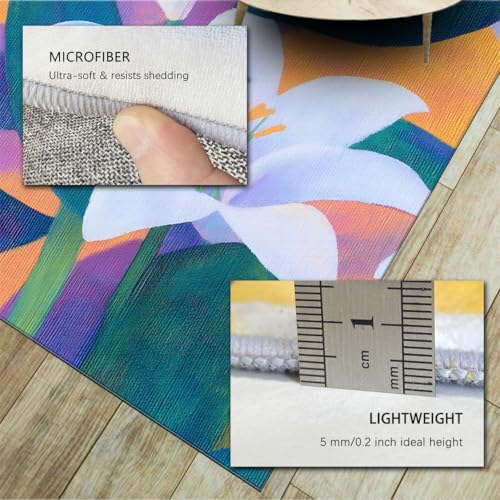 Tapis en Fleurs de lys 180x240cm grand format lavable pour salon et cuisine