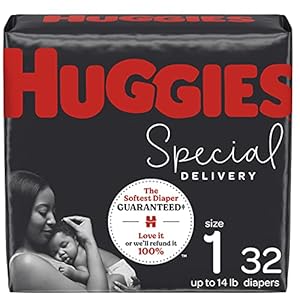 Hypoallergenic Baby Diapers Size 1 (8-14 lbs), Huggies Special Delivery Newborn Diapers, Fragrance Free, Safe for…