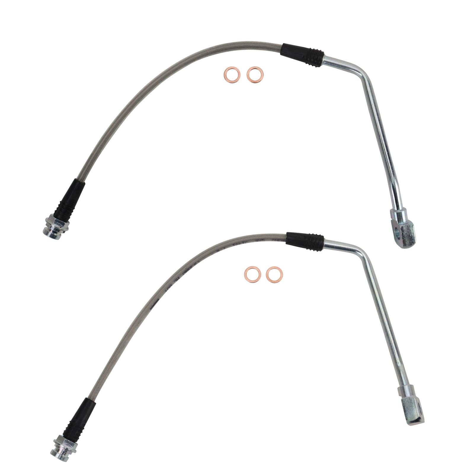TRQ Performance Front Driver and Passenger Side Brake Hose Set 2 Piece