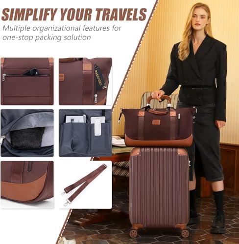 Image of Cosbarn Carry On Luggage Sets 3 Piece, 20 Inch Luggage 22x14x9 Airline Approved with Wheels and TSA Lock, ABS Lightweight Hardshell Travel Suitcase Set with Duffel Bag Travel Bag for Men Women
