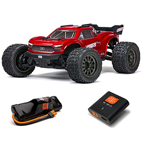 Arrma Rc Truck 1/10 Vorteks 4X2 Boost Mega 550 Brushed Stadium Truck Rtr With Battery & Charger, Red, Ara4105Sv4T1 #TOP9