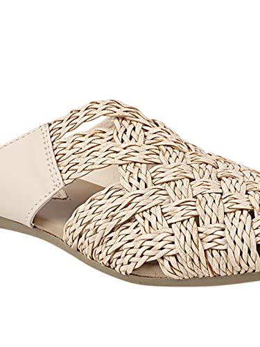 Image of The White Pole Slip on Slides Flat Mules Bellies Jutti Sandals for Women and Girls