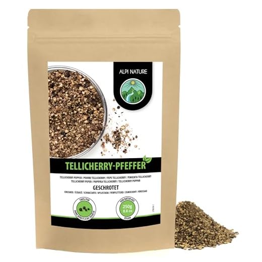 Alpi Nature Tellicherry Pfeffer geschrotet 250g, Pfefferkörner schwarz Telicherry, Pfeffer schwarz
