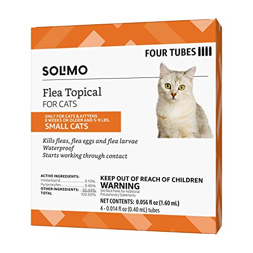 Solimo for Cats Small (5-9 pounds) Flea Topical, 4 Ct