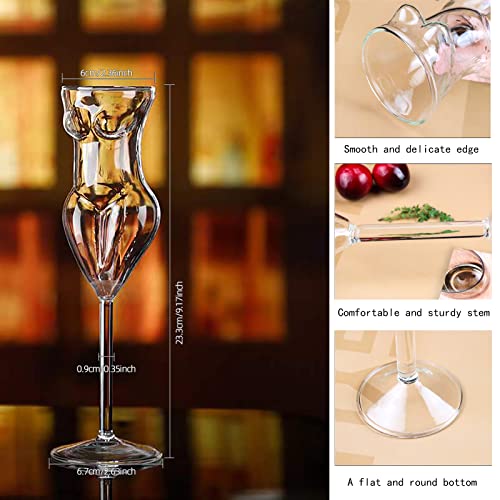 Evomosa Wine Glasses 3D Women Body Shape Cocktail Glass,150Ml Beauty Lady Drinking Cup,Creative Champagne Goblet Glassware #TOP3