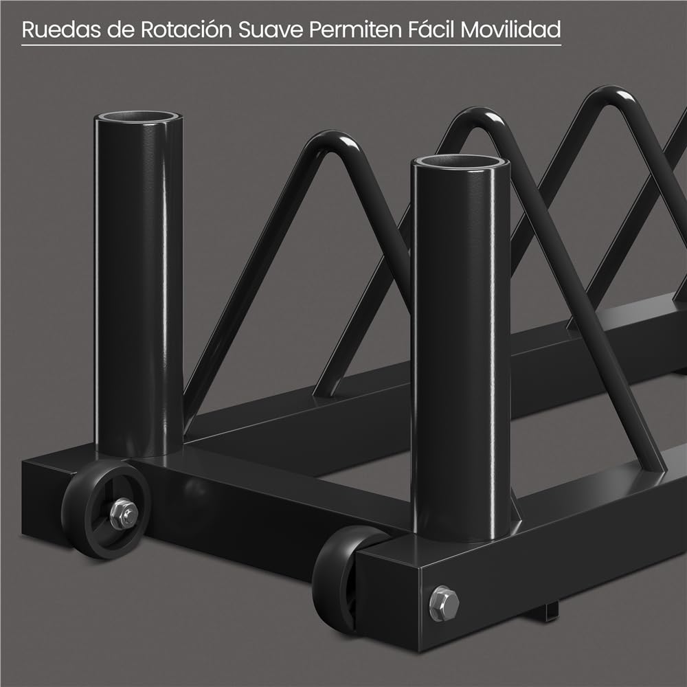 Yaheetech Soporte para Discos Olímpicos Horganizador de Placas | Organizador de Pesas Discos, de 4 Ranuras para Placas, Soporte de Planchas para Fitness Gym Negro