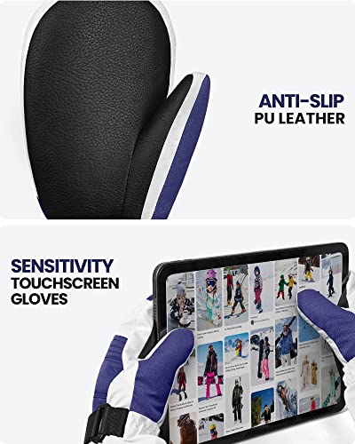 Outdoormaster Kids Ski Gloves, Ultra-Waterproof Ski Mitten, Cold Weather Snow Gloves, Long Cuff Winter Warm Gloves For Skiing, Snowboarding Fits Boys And Girls #TOP5