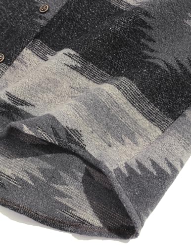 ZAFUL Mens Aztec Print Button Up Lapel Tribal Shirt Flannel Shirts Shacket Tribal Geometric Ethnic Jacket Shirt4