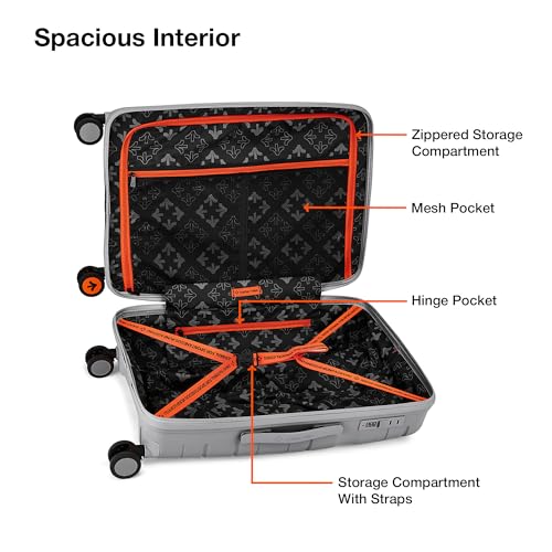 Image of Nasher Miles Paris Hard-Sided Polypropylene Luggage Set of 3 | 55cm, 65cm & 75cm | 8 Wheels Double Spinner Small, Medium & Large Trolley Bag for Travel | Suitcase (Multicolor)