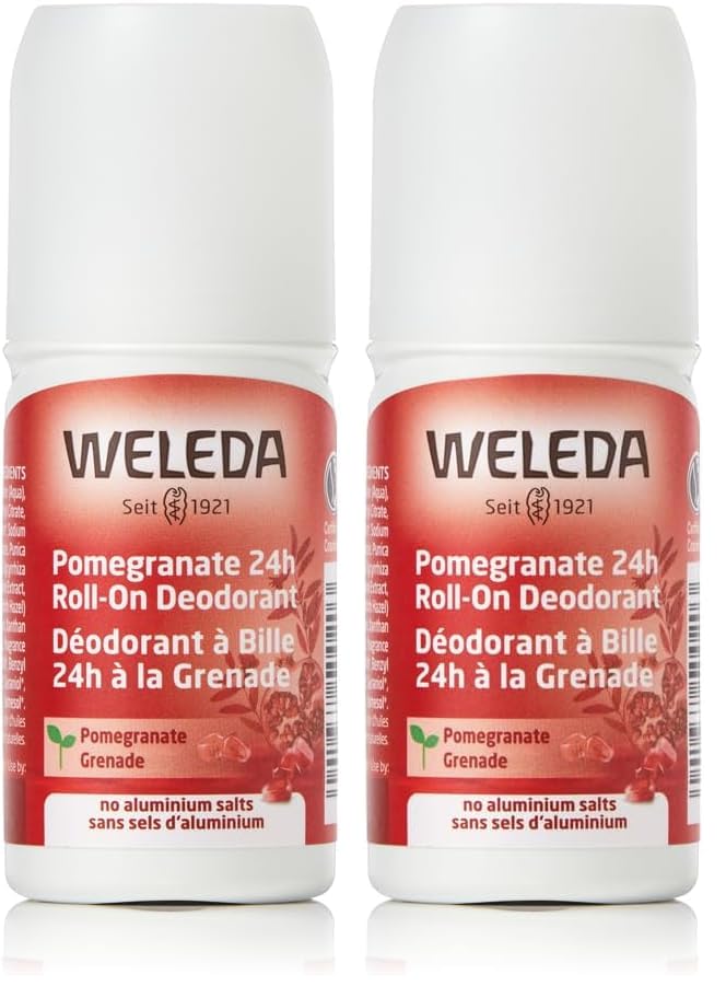 WELEDA Bio Granatapfel 24h Deo Roll-on, natürliches Naturkosmetik Deodorant mit einem sinnlichen Dufterlebnis, wirksamer Schutz vor Körpergeruch, 24 Stunden zuverlässig ohne Aluminium (1 x 50 ml)