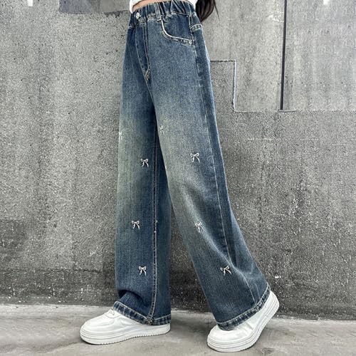 Baggy Jeans for Girls 2025 Embroidery Elastic High Waist Wide Leg Denim Vintage Y2k Streetwear Aesthetic Teen Clothes3