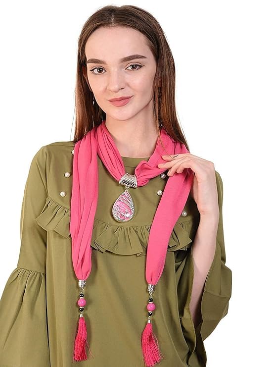 VKG Women & Girls Printed Pendant Necklace Scarf Hijab Stall Wrap Muffler (Multicolor5) 3
