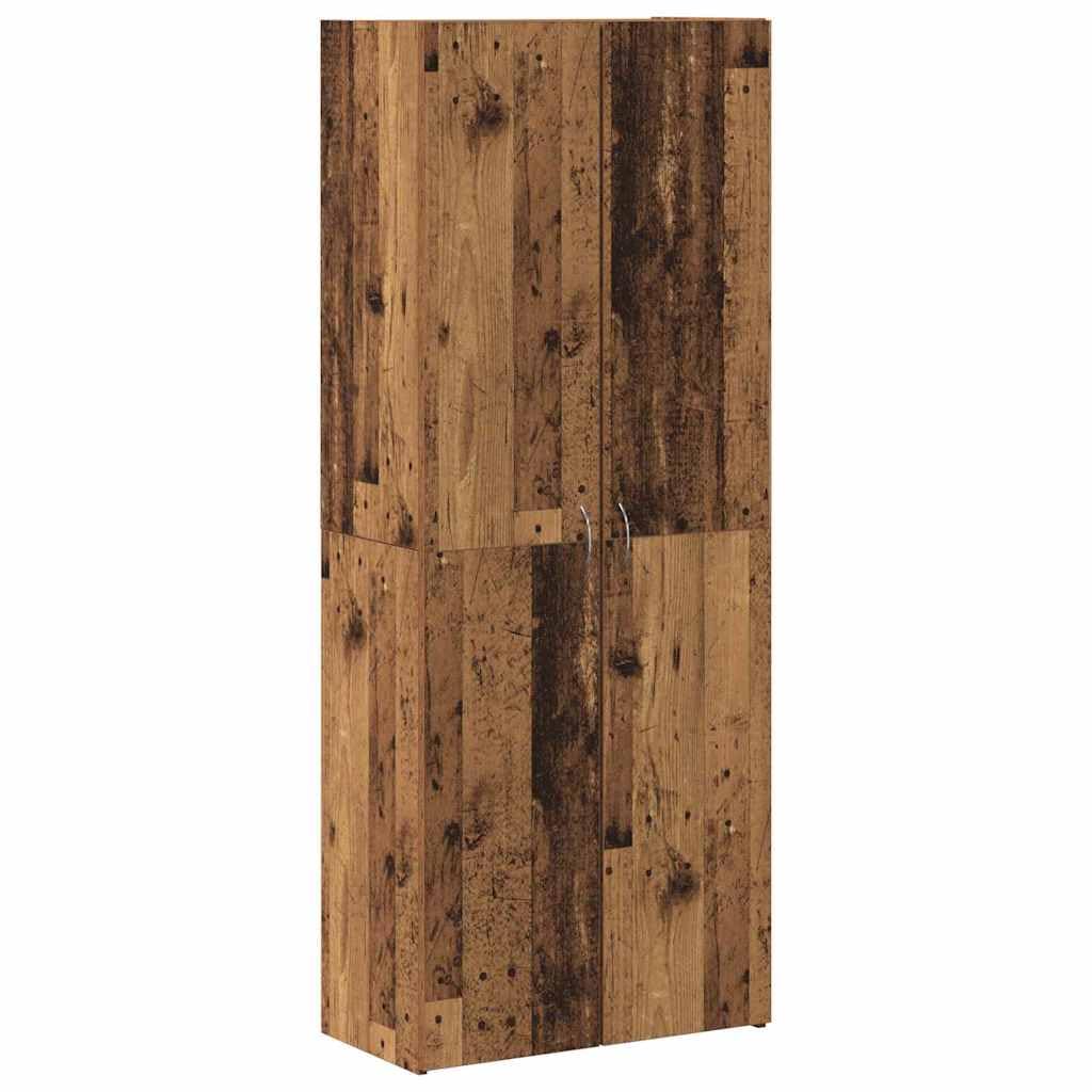 IKAYAA Armadietto in Holz Armadio Porte Battenti Aktenschrank Armadietto per Garage Armadio Ufficio Mobili Ufficio-Legno vecchio-60 x 32 x 153 cm
