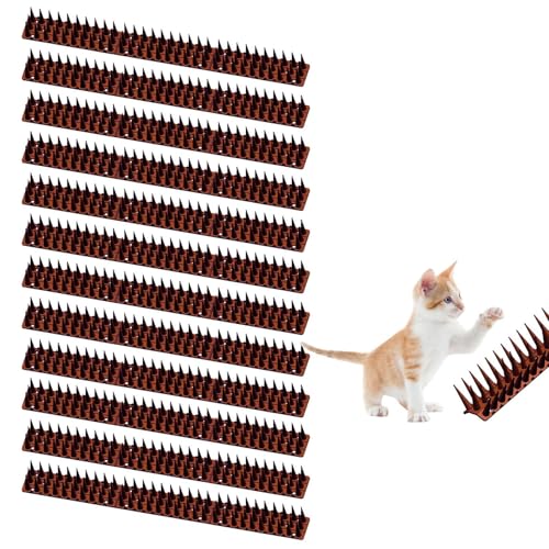 12 Piezas Púas para Ahuyentar Pájaros - Tiras Cortables de 43x4 cm para Disuasión de Palomas, Ardillas, Gatos, Mapaches, Cuervos y Pájaros Carpinteros, Protección de Animales en Techos y Jardines
