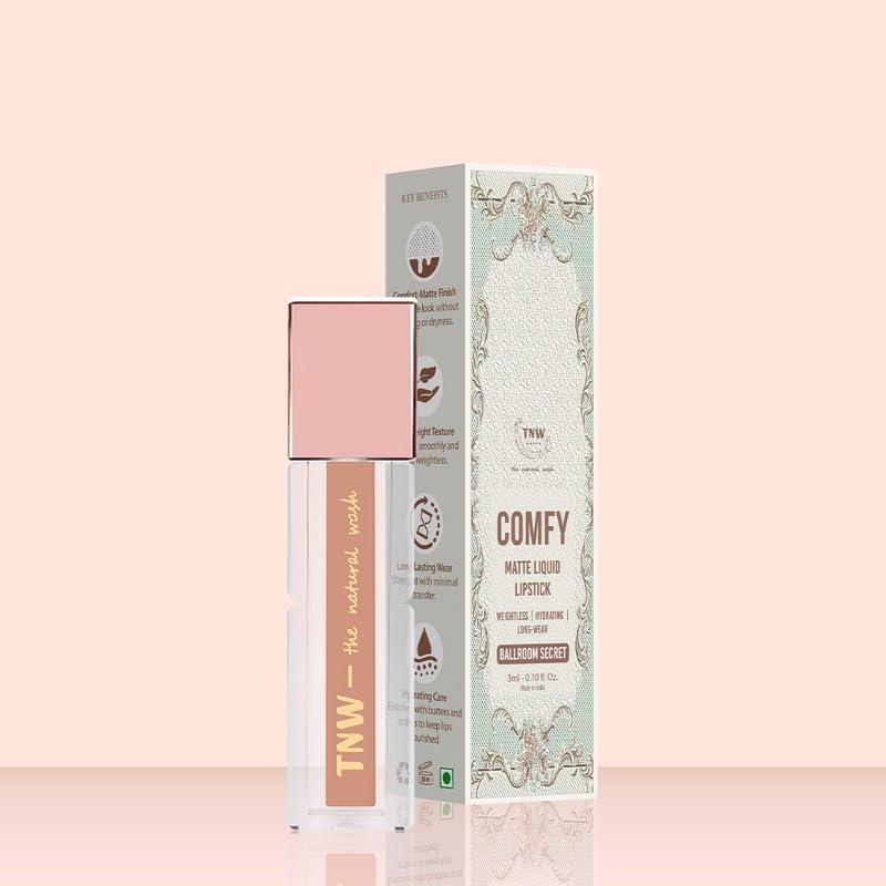 Image of TNW - Comfy Matte Liquid Lipstick | 04 Ballroom Secret | Weightless, Hydrating & Long-Wear | Shea Butter, Hyaluronic Acid & Jojoba Oil | Paraben-Free | 3ml