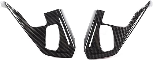 Cubierta de marco de botón de volante para Chevrolet Corvette C8 2020-2023, ABS panel de protección para volante de automóvil, 2 piezas (patrón de
