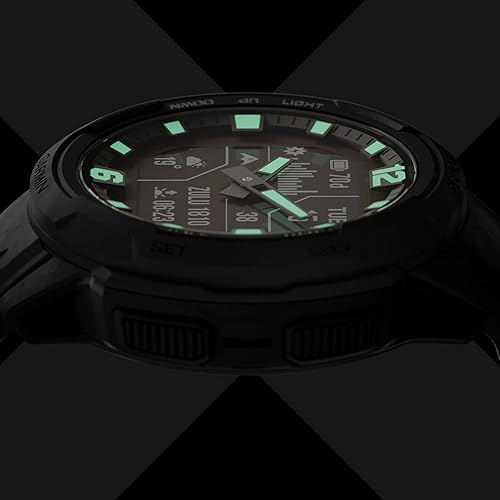 Miniatura 12 de PlayBetter Garmin Instinct Crossover AMOLED Tactical (negro) Caja de regalo de reloj inteligente GPS para exteriores, pantalla analógica, Negro