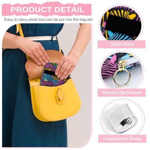 Image of Period Bag Pouch Soft Cloth Sanitary Napkin Storage Bag Portable Menstrual Pad Pouches Tampon Holder for Purse First Period Kit for Girls 9-12 (Red-blue Stripes)