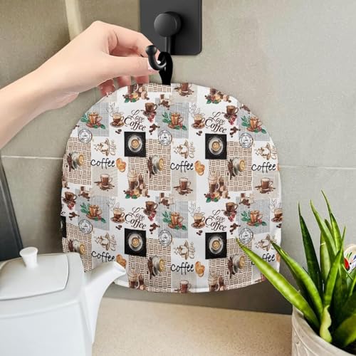 Image of Tea Cosy Tea Pot Cozies Tea Cover Insulating Keep Warm Teapot Dust Cover Suitable for Large Medium and Small Teapot Gift for Mom Housewife Friends, Love Coffee Vintage
