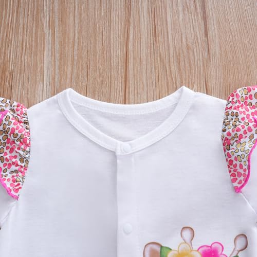 Cute Zebra Giraffe With Floral Print Long Sleeve Baby Girl Clothes White Jumpsuit For Baby One-Piece Romper2