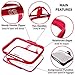 Clear Cosmetic Bag - Compression Packing Cubes - Big Travel Toiletry Bags - Large Transparent Make Up Organizer for Women - PVC Plastic Clear Diaper Bag with Zipper (Red)